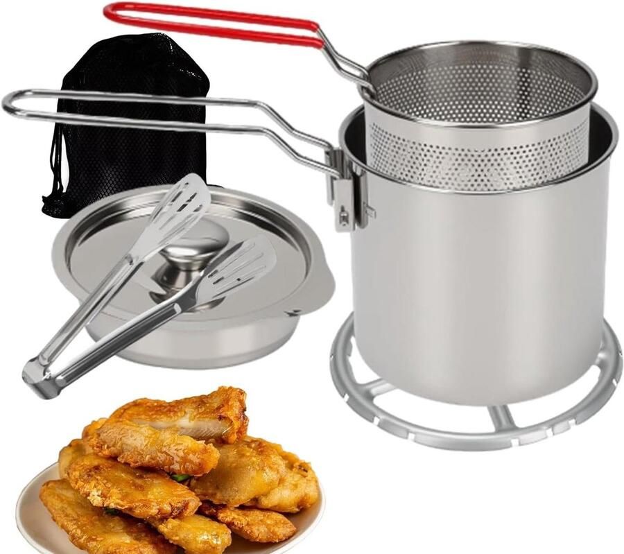 Mini Frituurpan Kleine Friteuse Thuis Frituren Roestvrij Staal 12 Liter Zilver