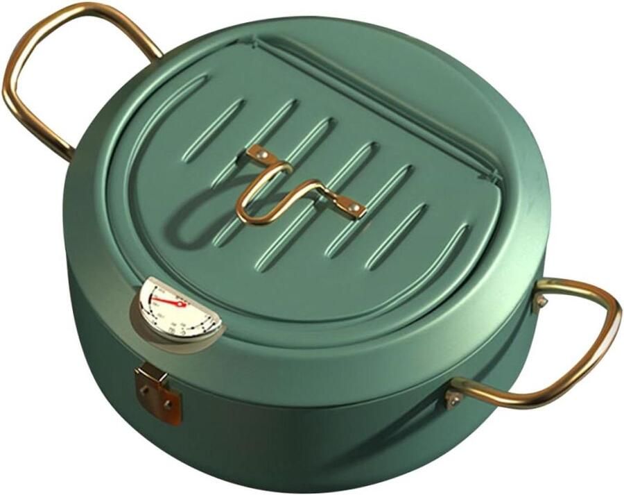 Mini Frituurpan Frituurmandje Koekenpan Thuis Frituren Koolstofstaal Materiaal 205 cm Breed Groen