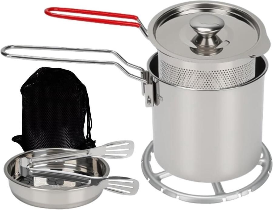 Mini Frituurpan Kleine Friteuse Thuisgebruik Keuken 7-delige Keukenset 13D x 14B x 13H cm