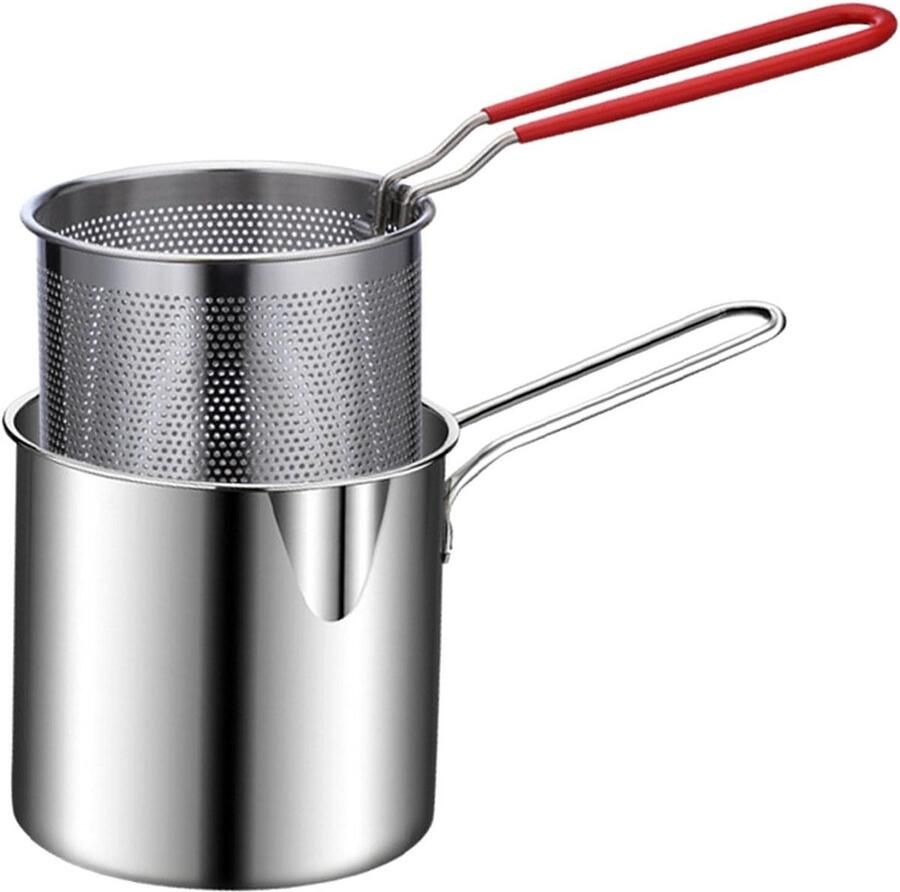 Mini Frituurpan Roestvrij Staal 304 met Mandje 13 cm
