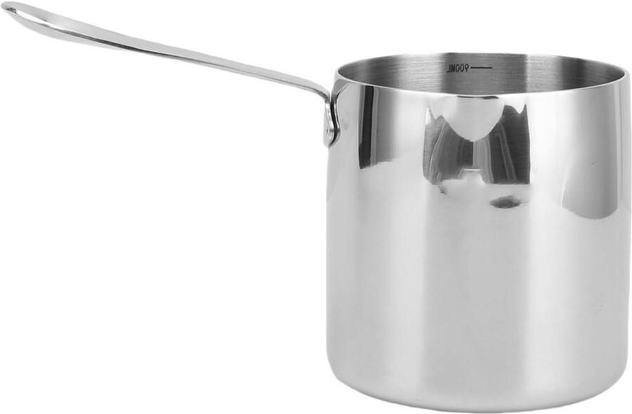 Mini Frituurpan Steelpan Melkwarmer Kleine Keuken 304 Roestvrij Staal 22.5x11x10.5cm Zilver