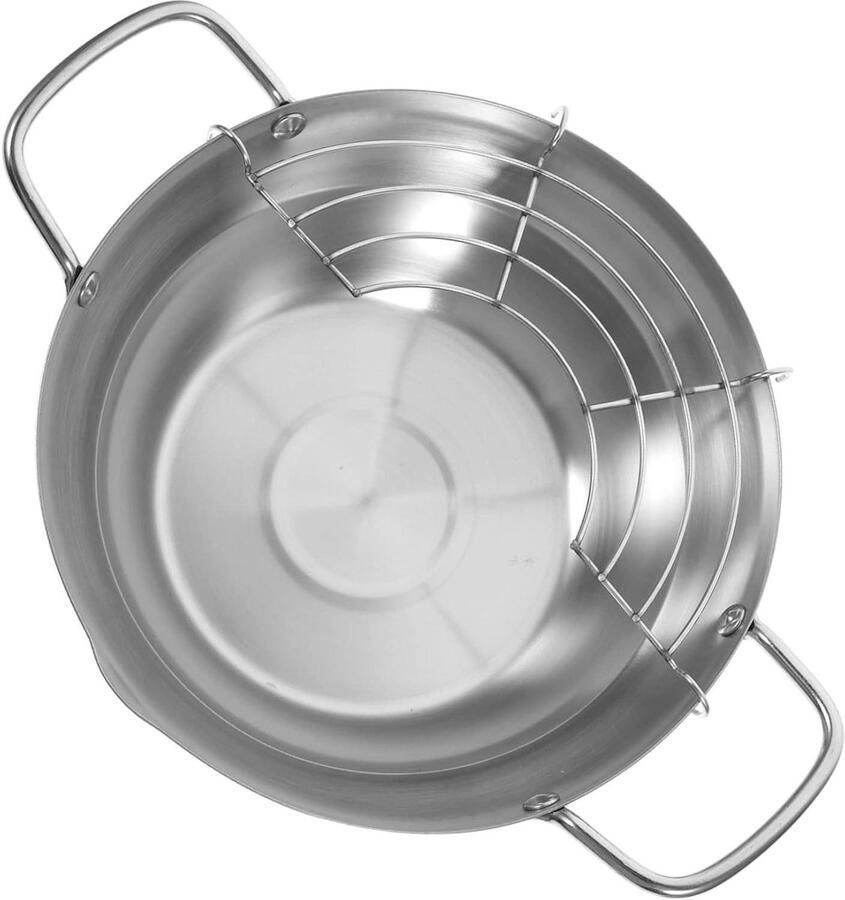 Mini Frituurpan Tempura Pan Koken Met Afvoer Niet gespecificeerd Zilver