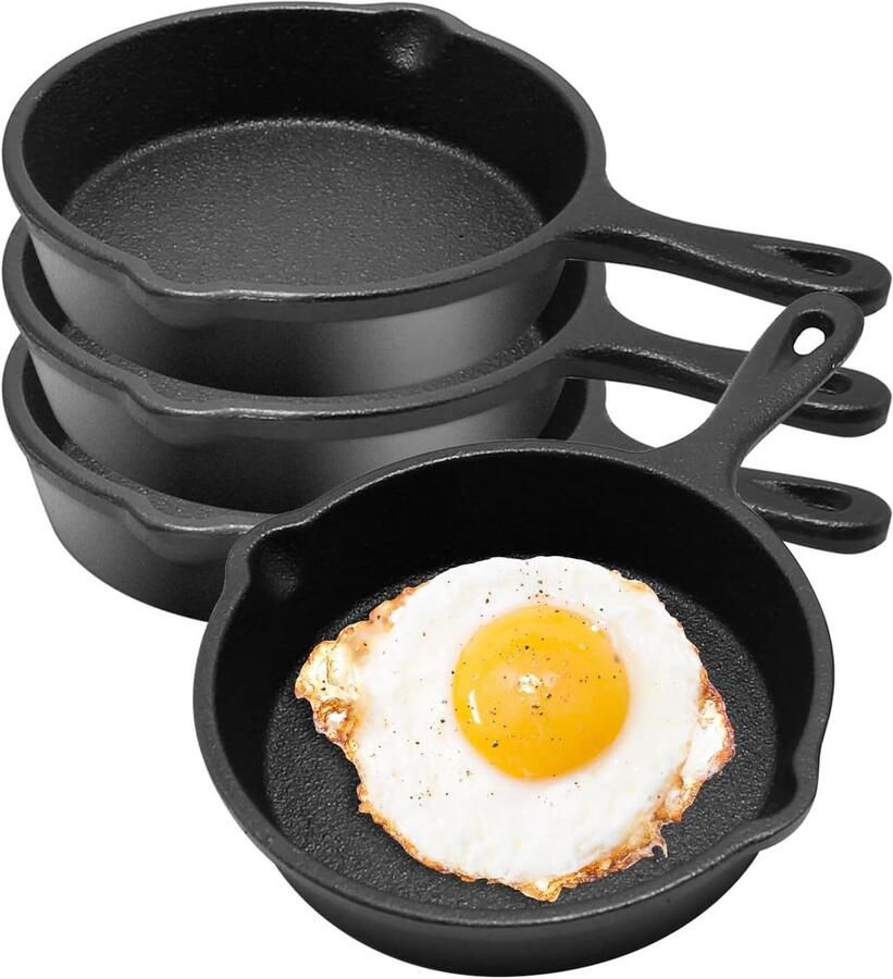 Mini Gietijzeren Koekenpan 10 cm Voor Inductie BBQ en Oven Kleine Sisschotel