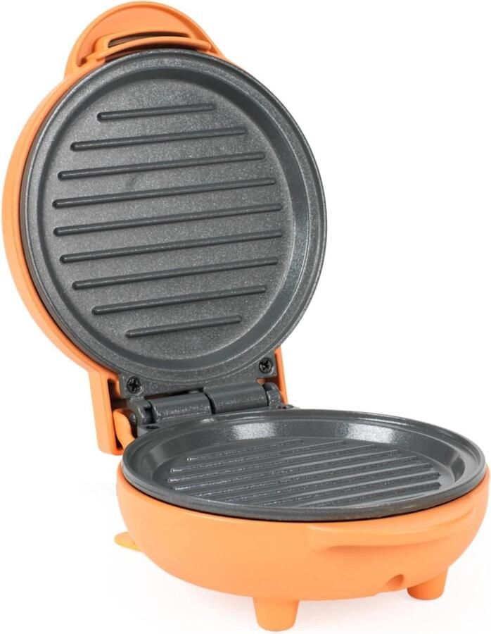 Mini Griddle Elektrisch Pannetje Snelle Snacks Maken Vetvrij Koken 11.5 cm Plaat Oranje