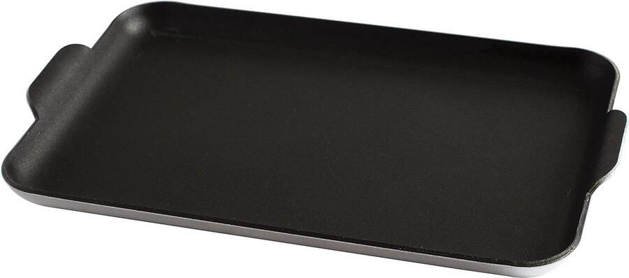 Mini Griddle Pan Kleine Koekenpan Koken voor Twee Gelijkmatige Verwarming 26.7 x 17.8 cm Zwart