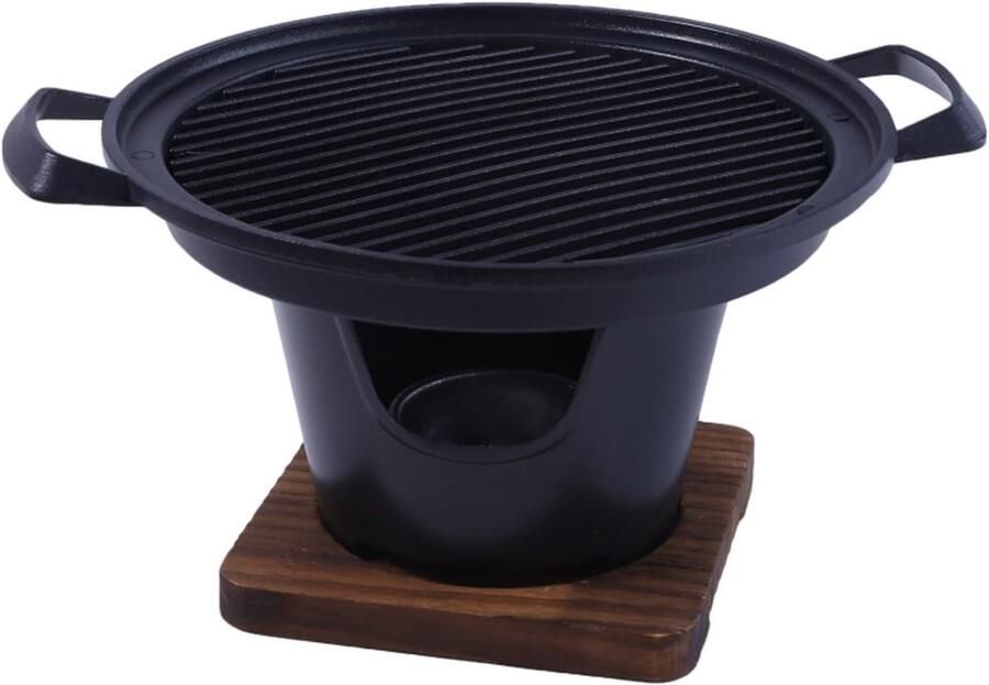 Mini Grill Alcoholkoker Braadkoker Buiten Grillen Antiaanbaklaag 20.5 x 10 cm Zilver
