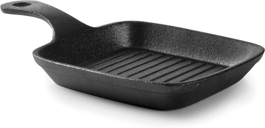 Mini Grill Compact Grill Lekker Grillen Houten Onderstel 21 x 13.5 cm Zwart