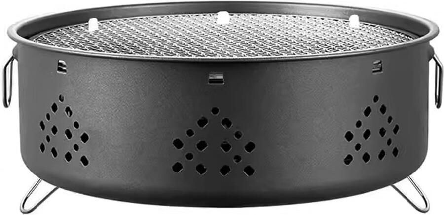 Mini Grill Compacte BBQ Buiten Koken Efficiënte Ventilatie 33 x 12.7 cm Grijs