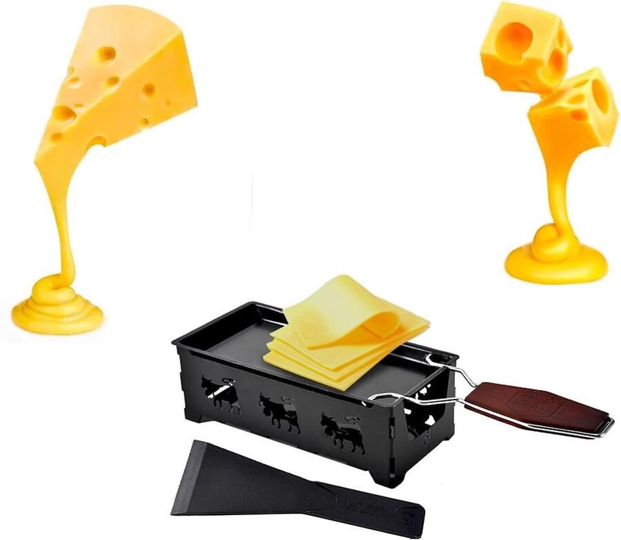 Mini Grill Set Kaasgrill 18.5*9.1*6.1 cm voor het smelten van chocoladekaas Geschikt voor Thuis Restaurant of Bakkerij zwart