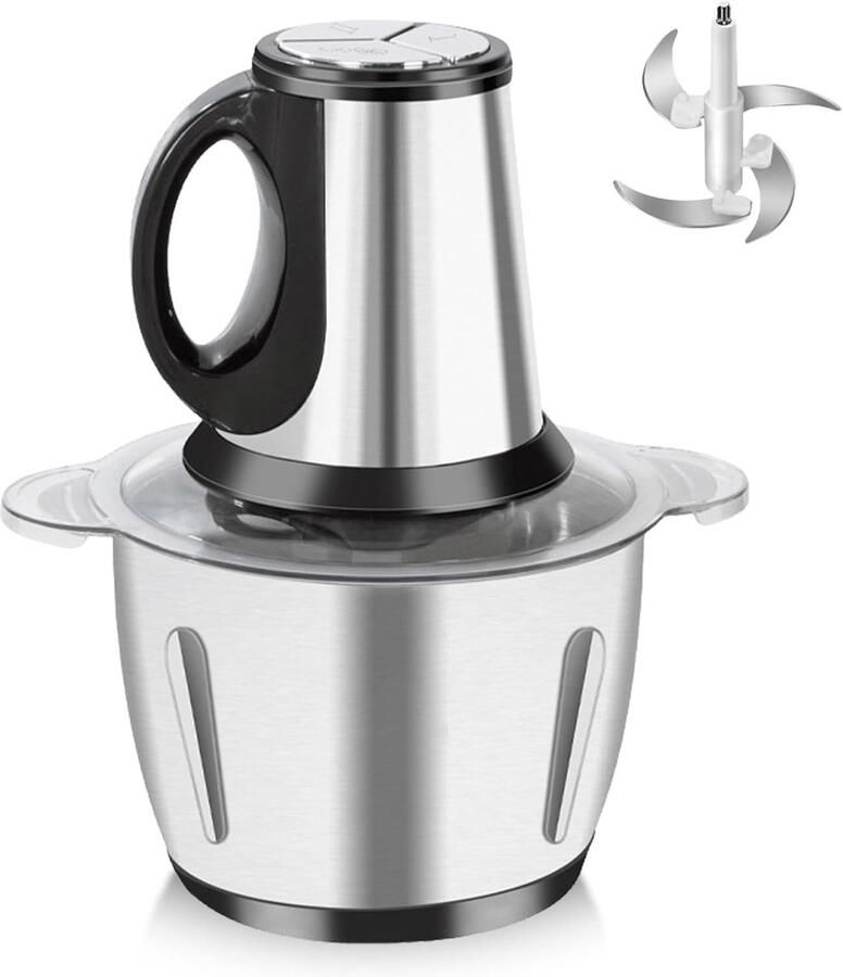 Mini Hakker 2 Liter 300 W 3 Snelheden voor Vlees Groenten Fruit en Babyvoeding Ideaal voor Keuken en Gezonde Maaltijden