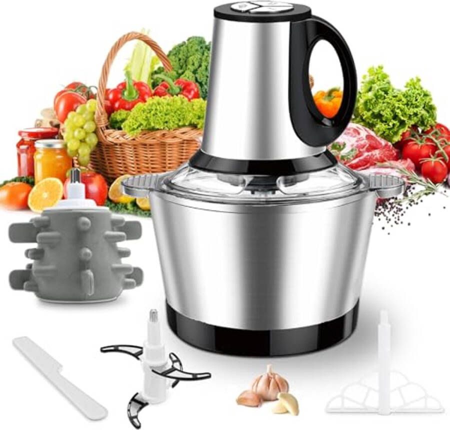 Mini Hakker 600W Elektrische Vleesmaler met 3 Snelheden en 2L RVS Kom voor Keuken Babyvoeding en Huisdier Voeding