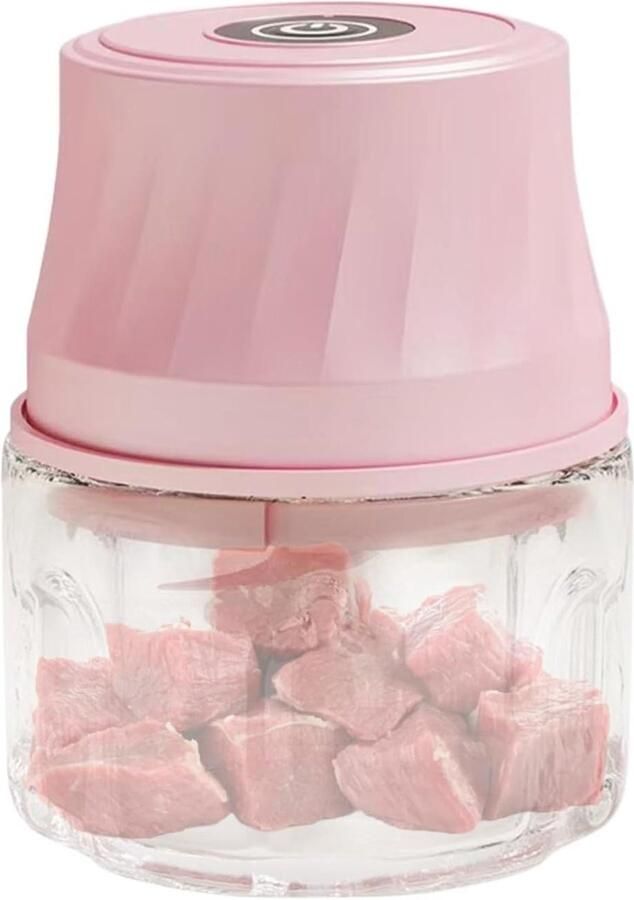 Mini Hakker Keukenmachine Maaltijden Bereiden Veiligheidsvergrendeling 350ml Roze