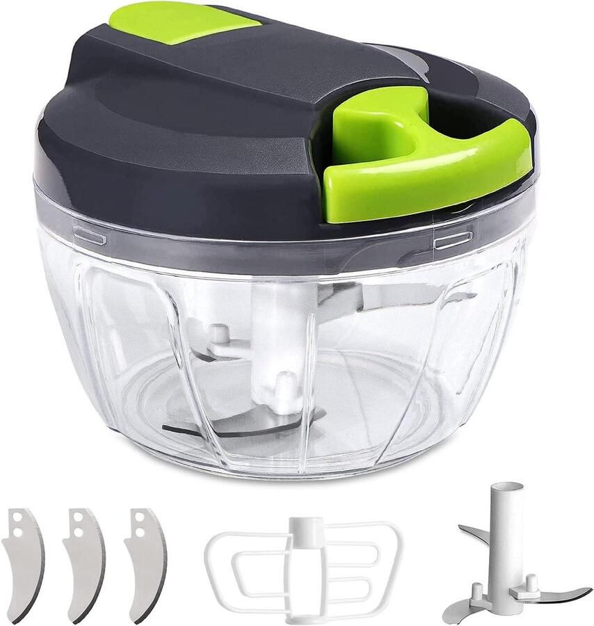 Mini Hakmachine Groente Snijder Keuken Assistent Handmatige Pulley 520ml Capaciteit Groen