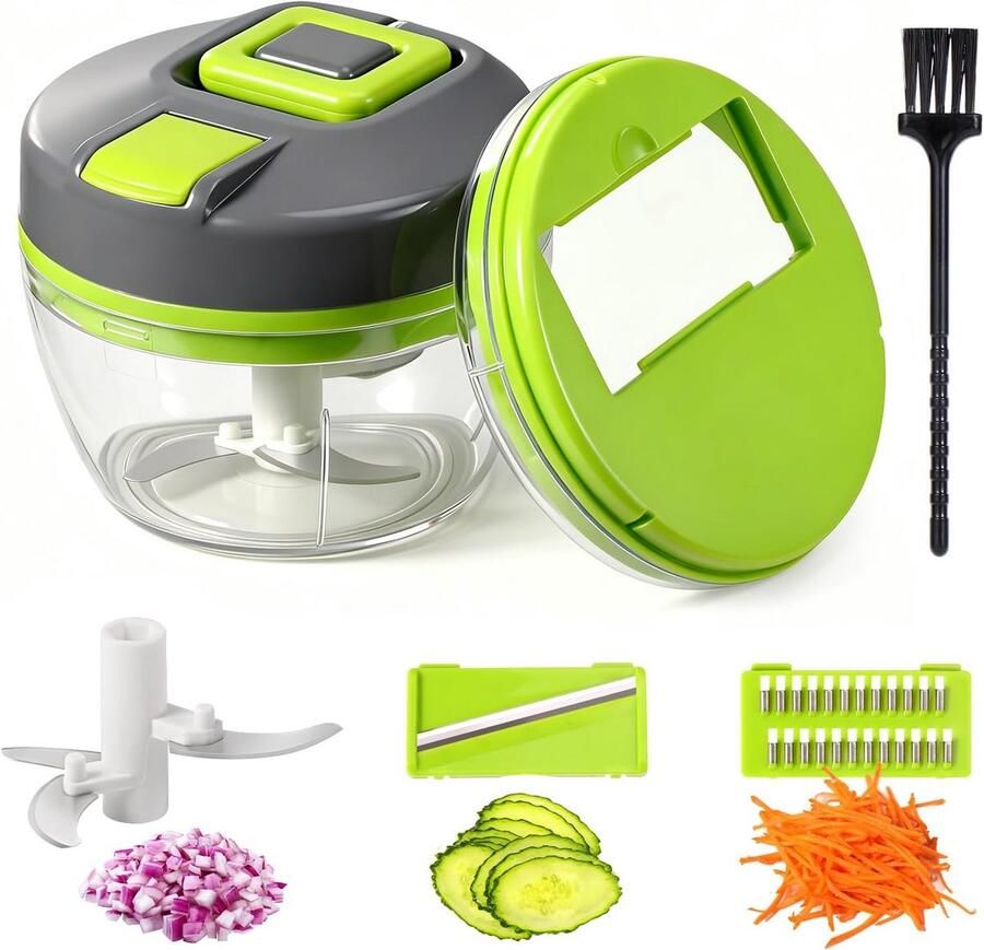 Mini Hakmachine Keuken Snijder Maaltijd Voorbereiding Multifunctioneel Gebruik 520 ml Grijsgroen