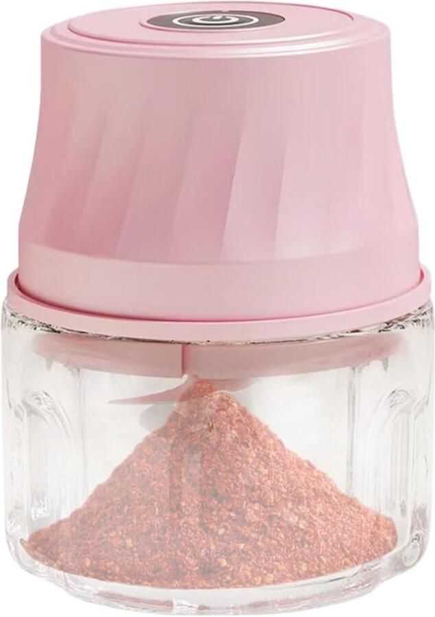 Mini Hakmachine Keukenmachine Compact Snel Ingrediënten Snijden Oplaadbaar Draadloos 350ml Capaciteit Roze
