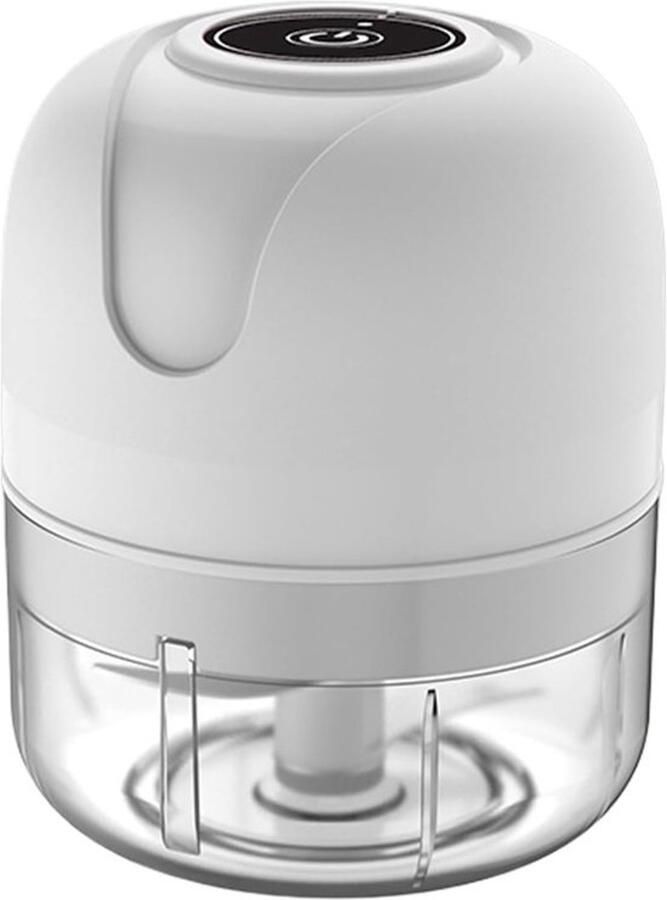 Mini Hakmolen Keukenmachine Ingrediënten Hakken Draadloos USB Oplaadbaar 250 ml Wit
