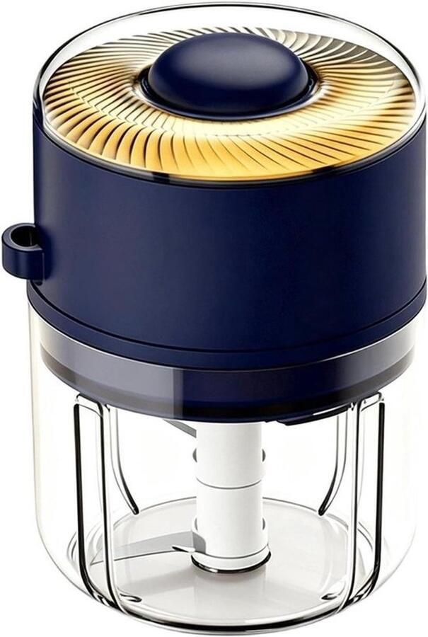 Mini Hakmolen Keukenmachine Snel Ingrediënten Hakken Oplaadbaar Draadloos 350 ml Capaciteit Blauw