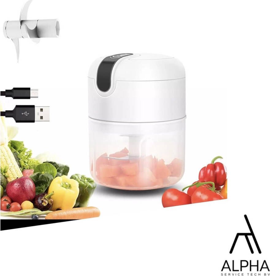 Mini Hakmolen Mini Blender Mini Foodprocessor- Hakmolen Electrisch Compact RVS Waterbestendig Antislip Draadloos ø 9 5 x 11 5 cm Wit Bekend van TikTok