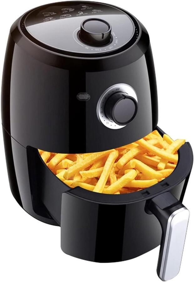 Mini heteluchtfriteuse 2.6L Olievrije heteluchtfriteuse Huishoudelijke automatische friteuse Olievrije vetarme elektrische friteuse [Energieniveau A+++] Double the comfort