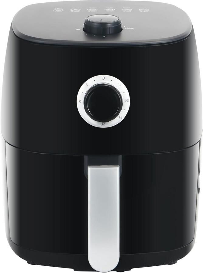 Mini Heteluchtfriteuse met Temperatuurregeling 1400 Watt 5-in-1 Multicooker voor Gezond Frituren en Koken