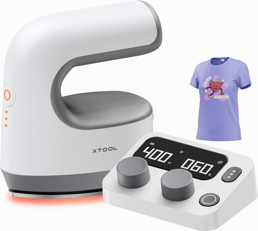 Mini Hittepers Draadloos Compacte Pers voor T-shirts Schoenen & Hoeden Snel Opwarmen & 4 Voorinstellingen
