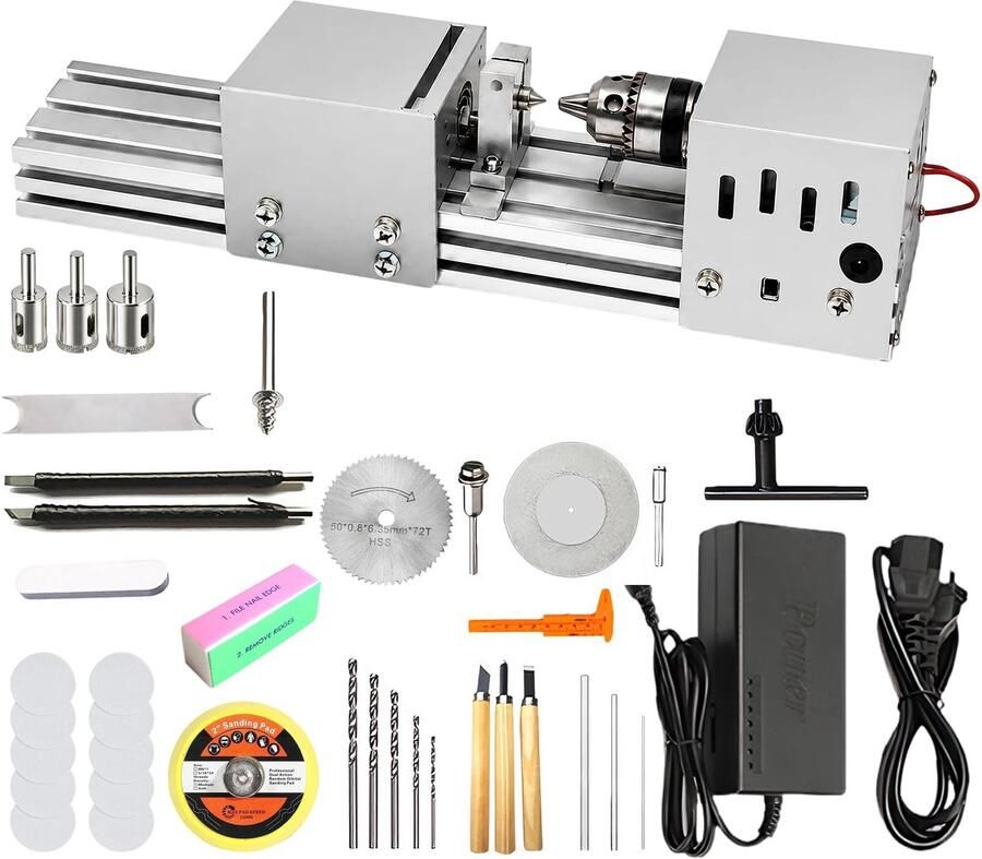 Mini Houtdraaibank Elektrisch 2000-8000 Omw min Aluminiumlegering Voor Hobby En Modelbouw
