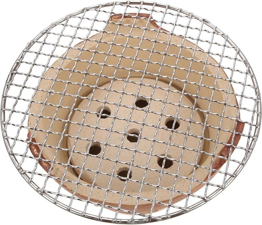 Mini Barbecue Grill Klei Cooker Buiten Koken Draagbaar Ontwerp 18.5 x 18.5 x 12 cm Willekeurig
