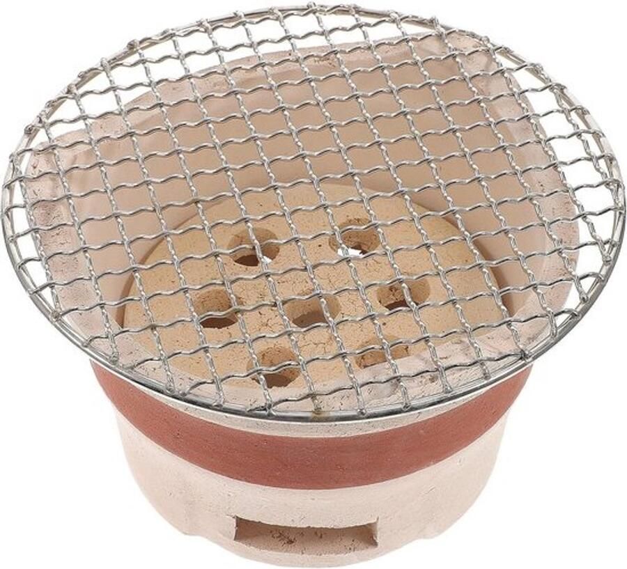 Mini Houtskool Grill Draagbare BBQ Outdoor Koken Hittebestendig Ontwerp 18.5 x 18.5 x 12 cm Willekeurig