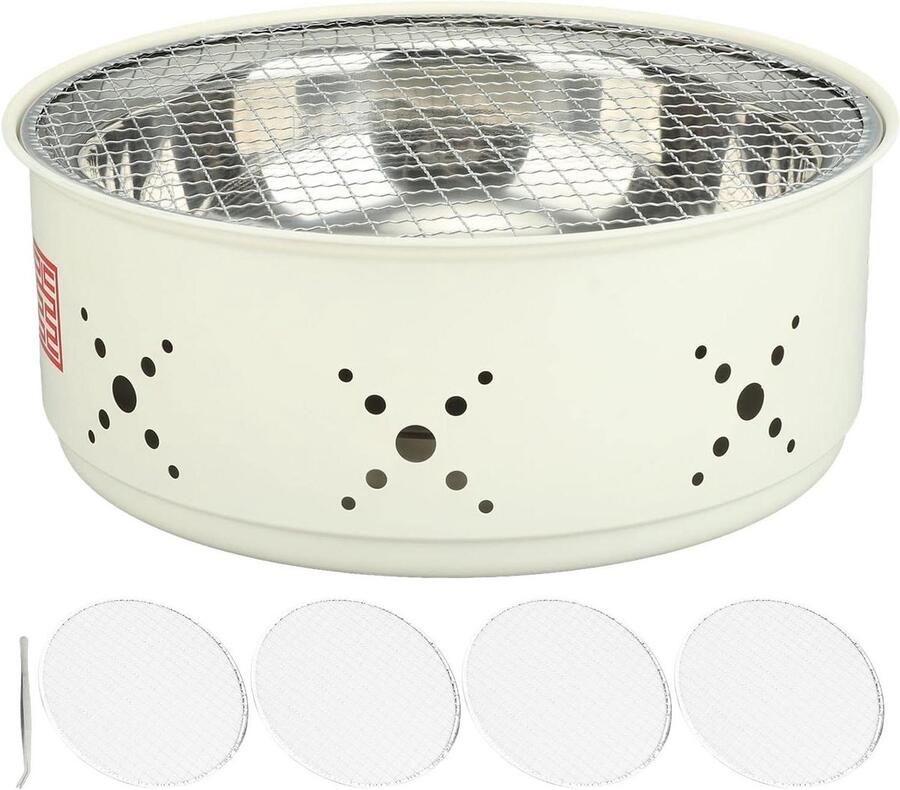 Mini Houtskoolgrill Draagbare Barbecue Buiten Koken Roestvrij Staal 1071 gram Zilver