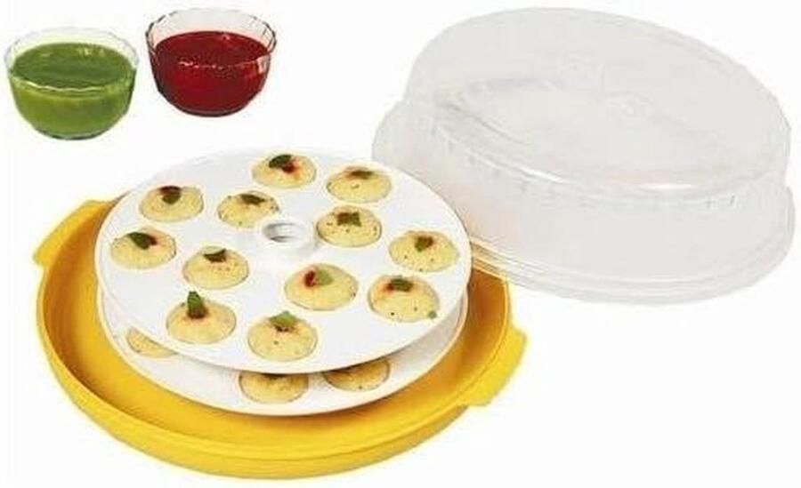 Mini Idli Maker Dhokla Pan Ontbijt Maken Magnetron Bestendig 4 Stuks Multicolor