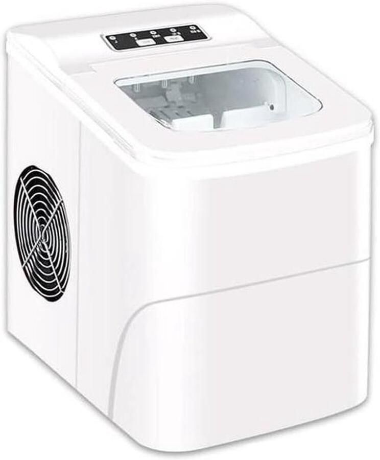 Mini Ijsblokjes Machine IJsmaker Compact Drankjes Koelen Twee IJsvormen 15 kg per dag Zilver