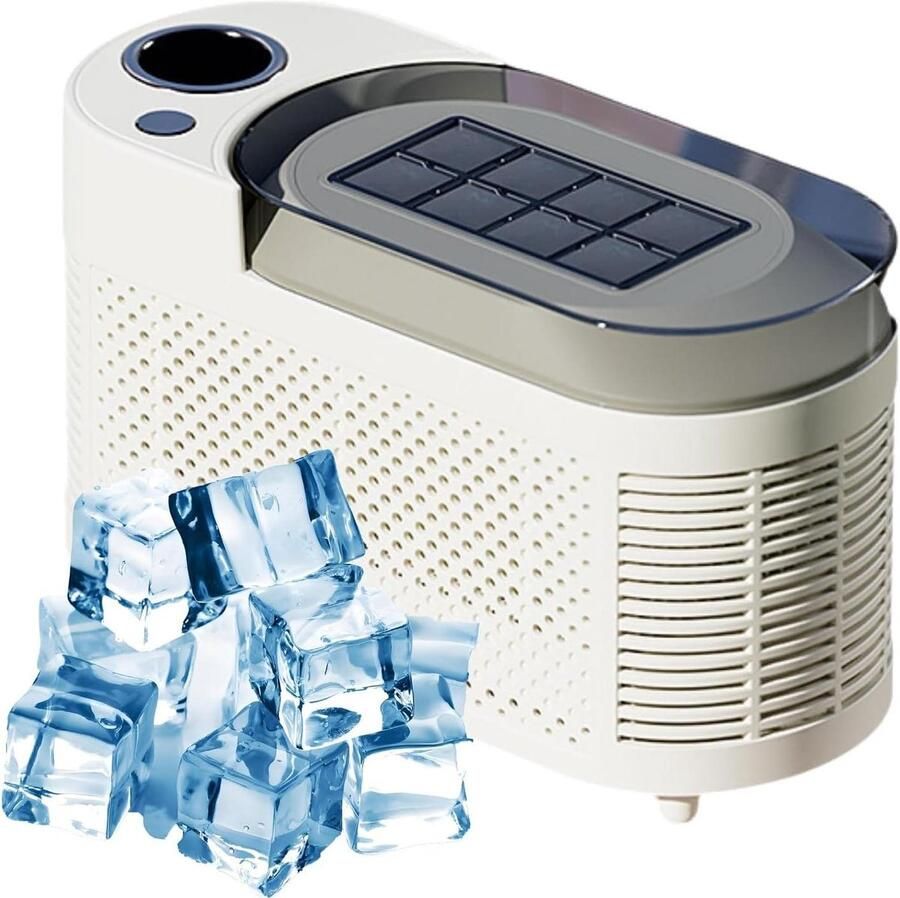 Mini IJsblokjesmachine Compacte IJsmaker Snelle Drankkoeling Zelfreinigend 8 Blokjes Per Keer Wit