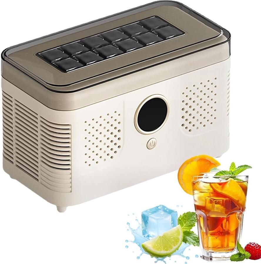 Mini IJsblokjesmachine Draagbare Maker Snel IJs Maken Dual Power Opties 12 Blokjes Per Keer Crèmegeel