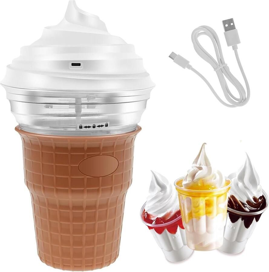 Mini ijsmachine 450 ml compact ruimtebesparend maak zelf heerlijke ijsjes ShopVlot