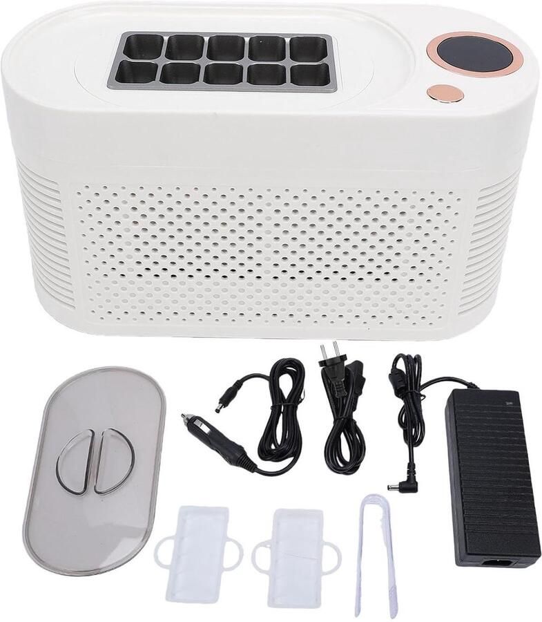 Mini Ijsmachine Aanrecht IJsmaker Snelle IJsblokjes Dubbele Stroomopties 10 Ijsblokjes 15 Min Zwart
