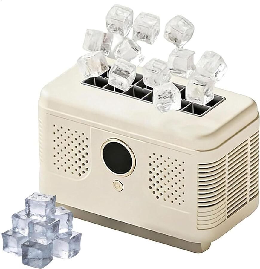 Mini Ijsmachine Draagbare IJsmaker Drankjes Koelen Snelle IJsie 12 Blokjes Per Batch Geel