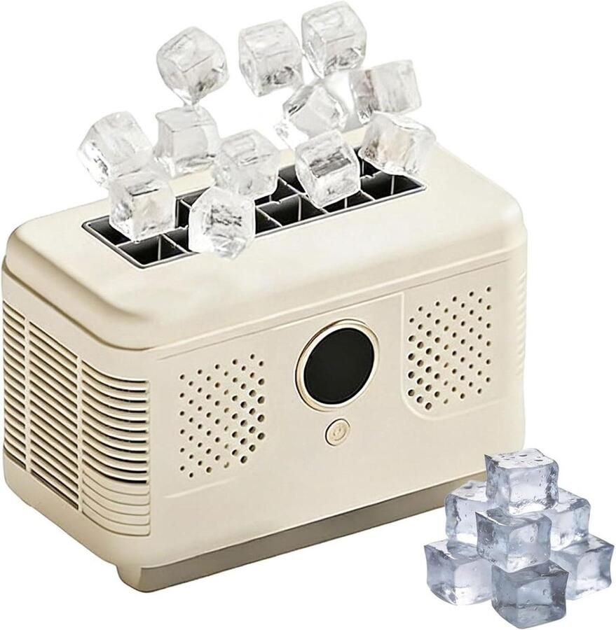 Mini Ijsmachine Aanrecht IJsmaker Snelle IJsie 12 Blokjes Per Cyclus 15 Minuten Wit