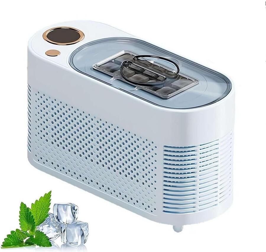 Mini Ijsmachine Draagbare Maker Drankjes Koelen Snel Vierkant IJs Compact Ontwerp Blauw