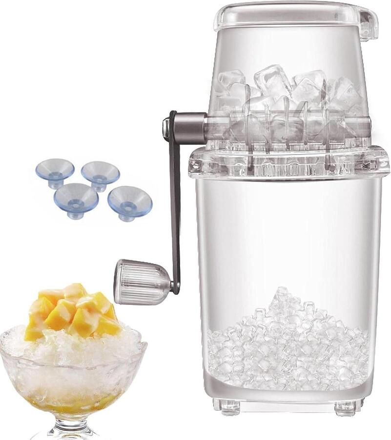 Mini ijsmachine Sneeuwkegelmaker Desserts maken Handmatige bediening Compact formaat Transparant