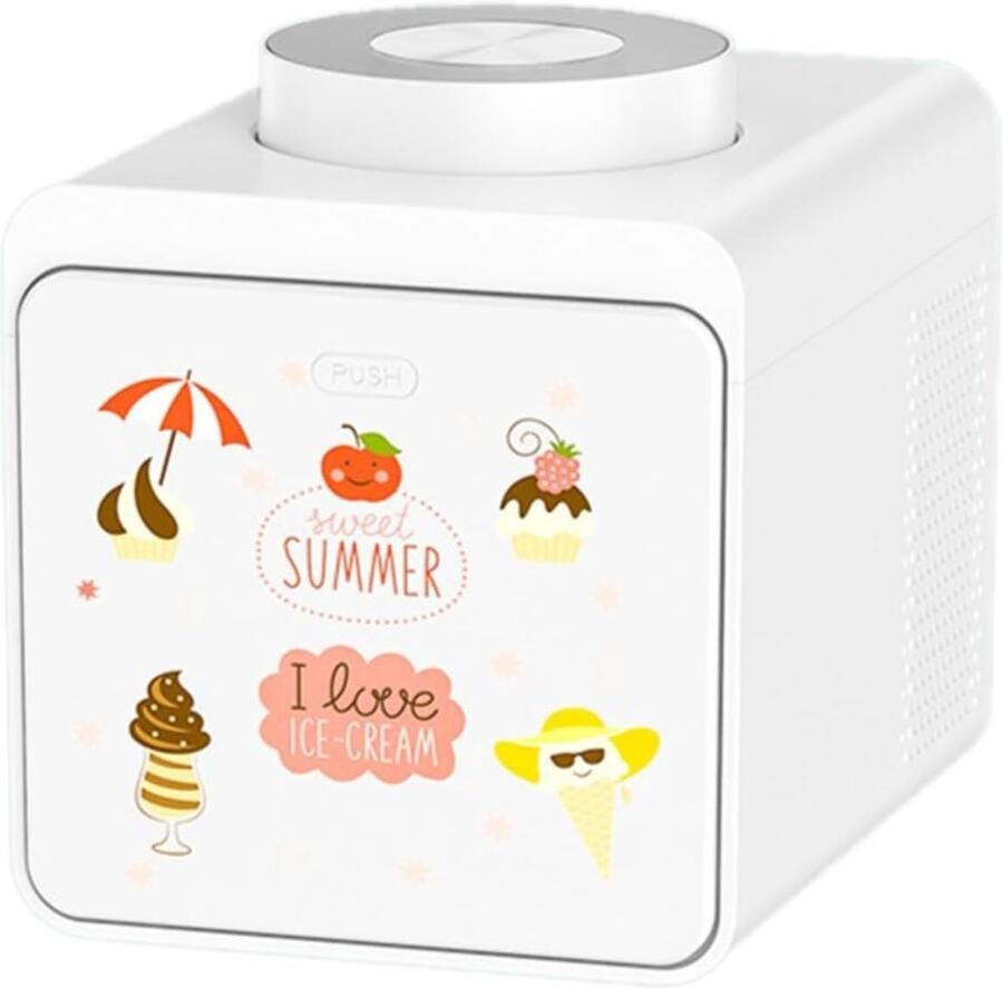 Mini Ijsmachine Zelfgemaakte IJsmachine Desserts Maken Automatische Bediening Huishoudelijk Gebruik Rood
