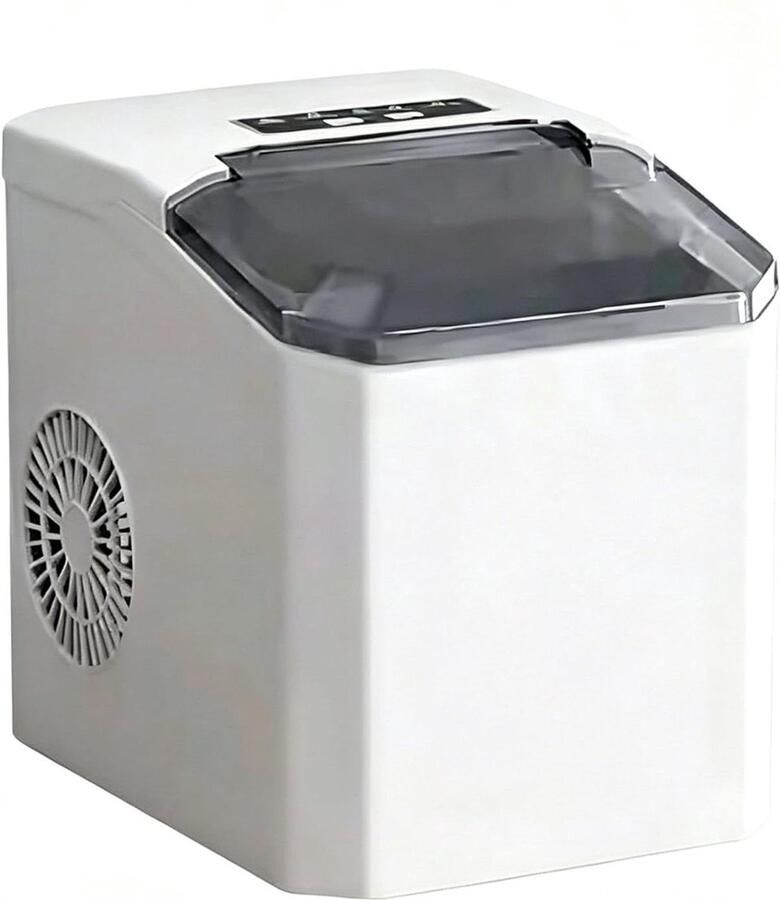 Mini Ijsmaker Automatische IJsblokjesmachine Drankjes Koelen Geluidsarme Werking 9 Ijsblokjes per Batch Beige