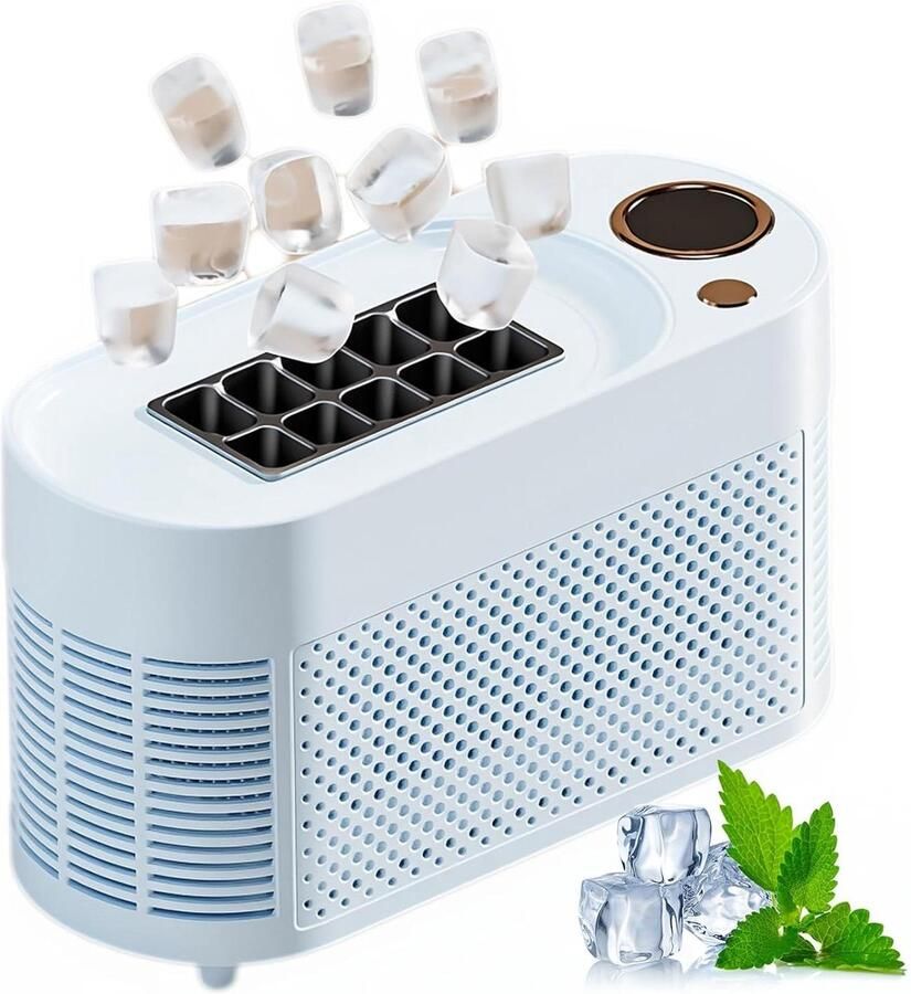 Mini Ijsmaker IJsmachine Aanrecht Snelle IJsie Compact Ontwerp 10 Blokjes 10 Min Zwart