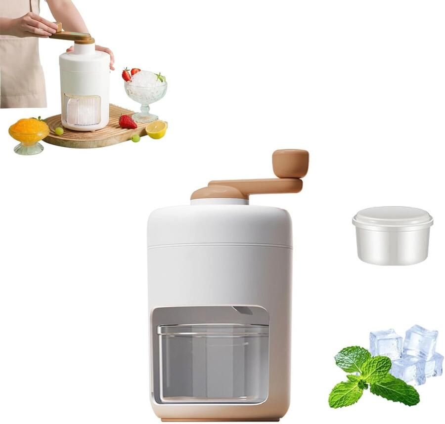 Mini-ijsschaaf Voor Thuis Handmatige Ijsmaker Draagbare Smoothiemaker Ijsschaaf Met Roestvrijstalen Messen Ijscrusher Voor Buitenfeesten (1pcs)
