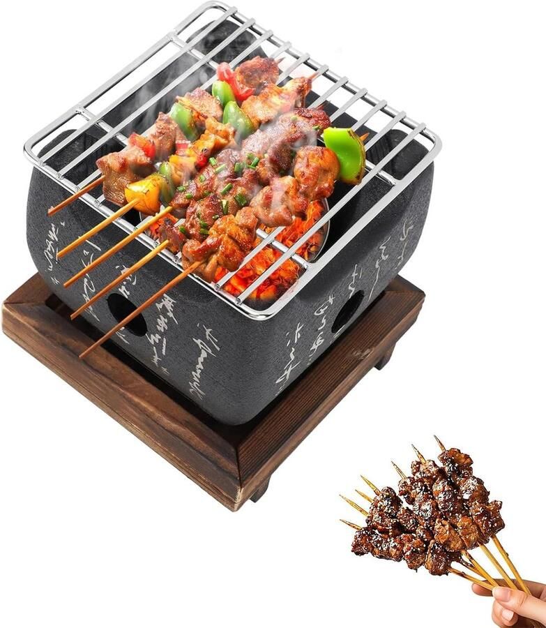 Mini Japanse Grill Tafelgrill Houtskool Kleine Gerechten Grillen Authentiek Japans Design