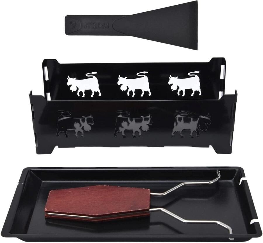 Mini Kaas Raclette Draagbare Kaas Smelter Gezellig Eten Non-stick Coating 18 cm Metaal