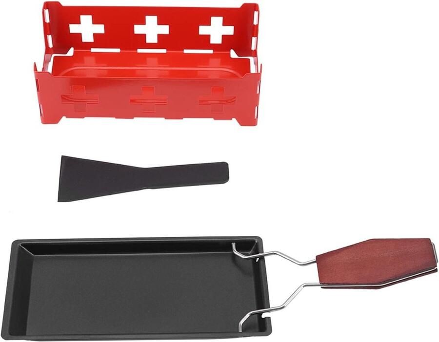 Mini Kaas Raclette Kaas Smelter Lekkere Kaas Maken Inklapbaar Handvat 20x10x7 cm Rood