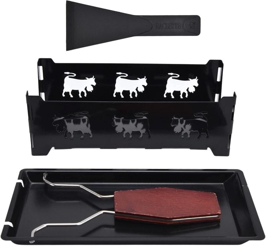 Mini Kaas Raclette Set voor Één Persoon Compacte Kaas Smelter met Bakvorm en Spatel