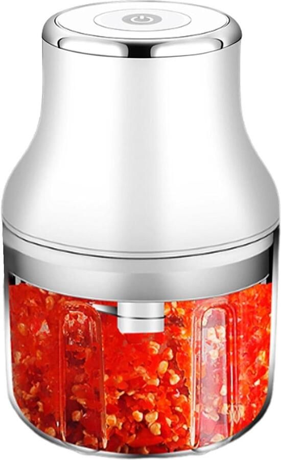 Elektrische Keukenmachine Mini Hakmachine Voedsel chopper Snel Ingrediënten Verwerken Draadloos Met Eén Knop 250 ml Wit