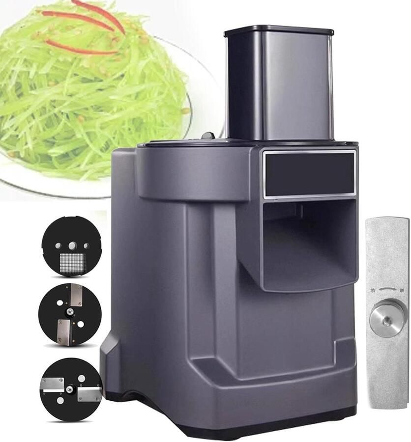 Mini Keukenmachine Groentehakker Snijmachine Efficiënte Groenteverwerking 3-in-1 Multifunctioneel 100W Zilver