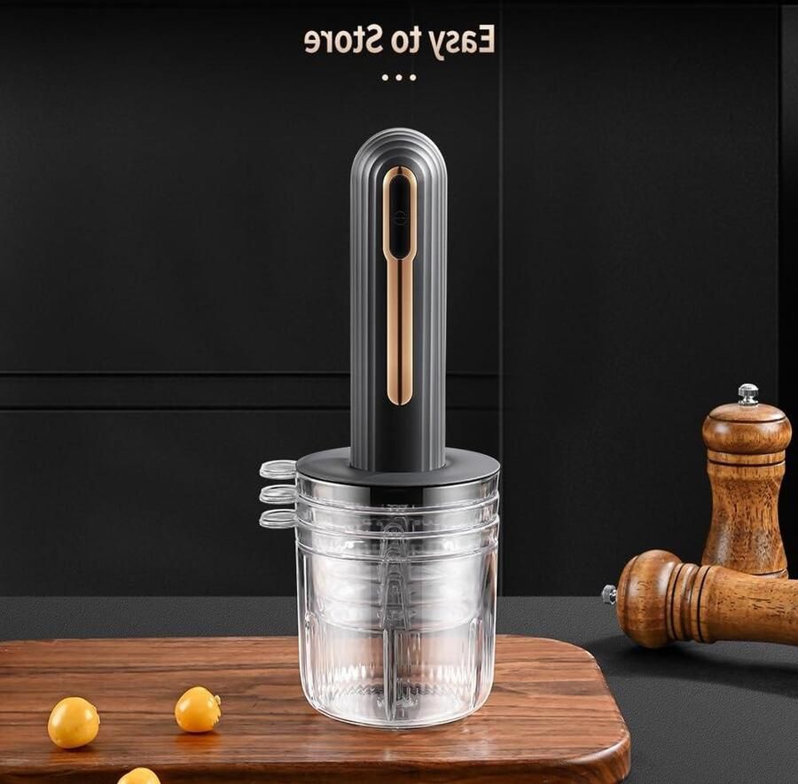 Mini Keukenmachine Hakmolen Snel Ingrediënten Snijden Draagbaar en USB 10x10x10 mm Zwart